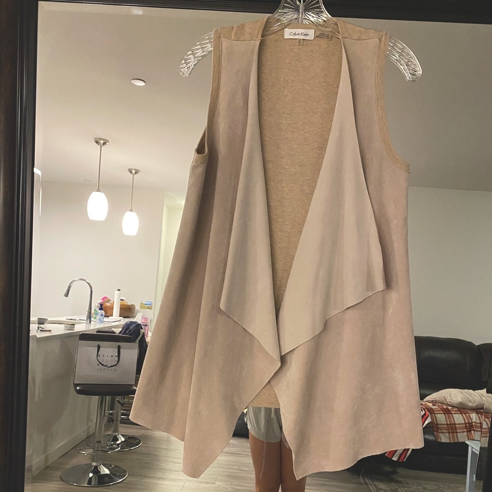 Suede tank cardigan